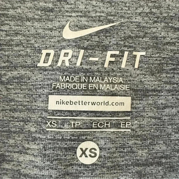 Nike Running Shirt Hooded Long Sleeve Zip Pocket Gray Stretch Top  SZ XS  #1965 - Picture 7 of 13